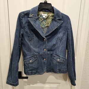 LOFT Denim Blue Button-Up Jacket